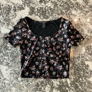 Forever 21 Floral Black Soft Shirt
